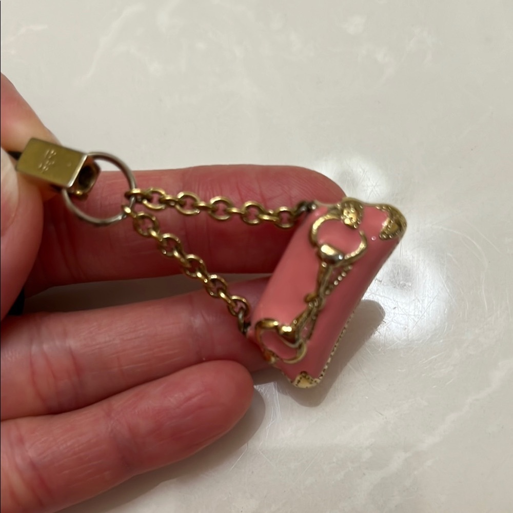 Authentic Gucci Horsebit Pink Chain Strap Mini Bag Phone or Bag Charm - Picture 2 of 6